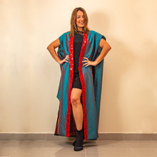 Load image into Gallery viewer, Fire &amp; Ice - Blue &amp; Red Kaftan
